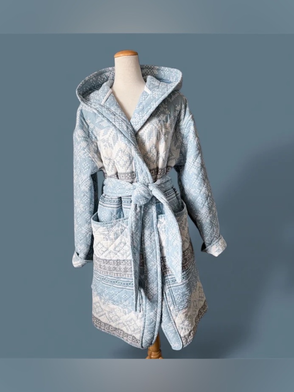Handmade Upcycled Quilt Belted Robe Coat